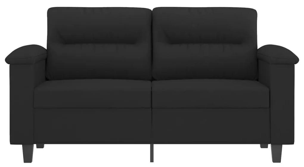 Canapea cu 2 locuri, negru, 120 cm, tesatura microfibra Negru, 150 x 77 x 80 cm