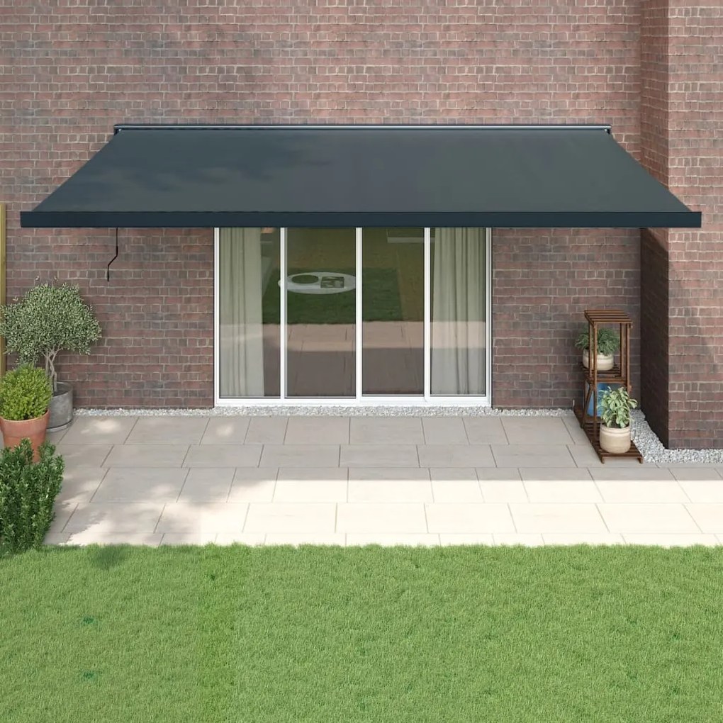 Copertina retractabila, antracit, 5x3 m, textil si aluminiu