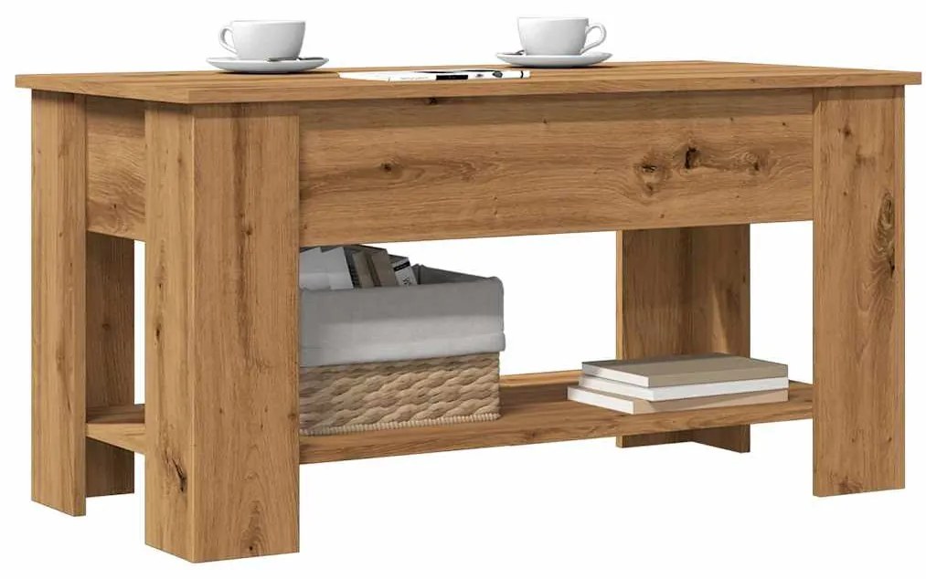vidaXL Măsuță de cafea, stejar artizanal, 101x49x52 cm, lemn prelucrat
