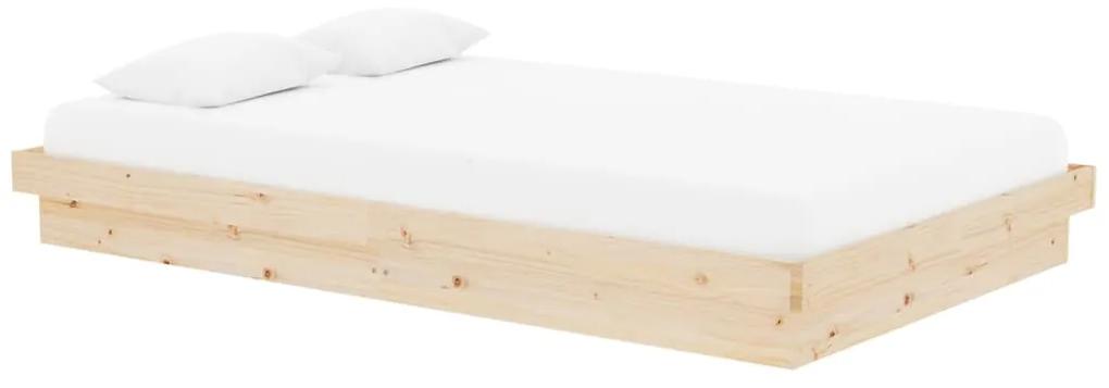 Cadru de pat, 120x200 cm, lemn masiv de pin Maro, 120 x 200 cm