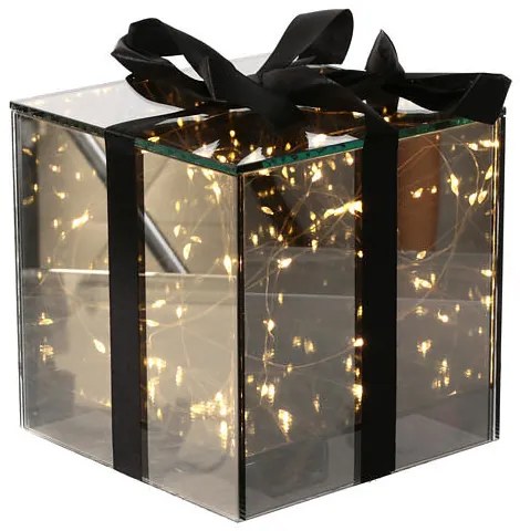 Cadou de sticla cu LED SPARK, gri - mai multe marimi Marime: M