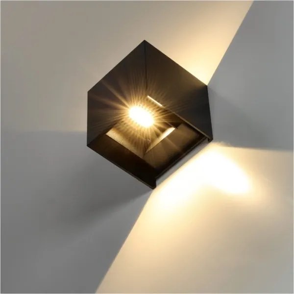 Aplică LED de exterior QUERK 2xLED/3W/230V 3000K IP54 negru