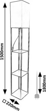 Brilagi - Lampă de podea cu polițe GRADUS 1xE27/40W/230V 150 cm gri/bej