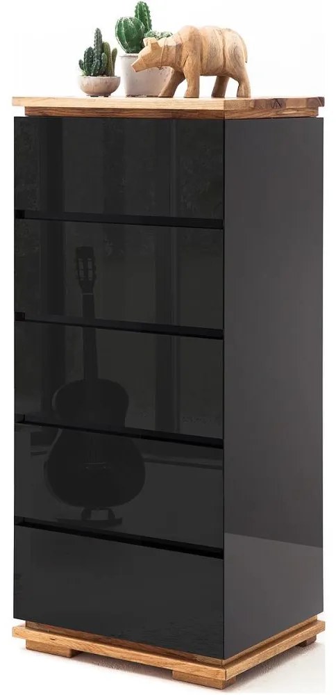 Comodă ARVI, negru/stejar