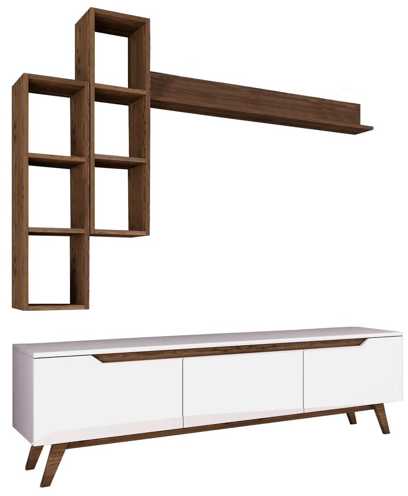 Mobilier living Mitevu 10 (alb + Nuc) . 1095672