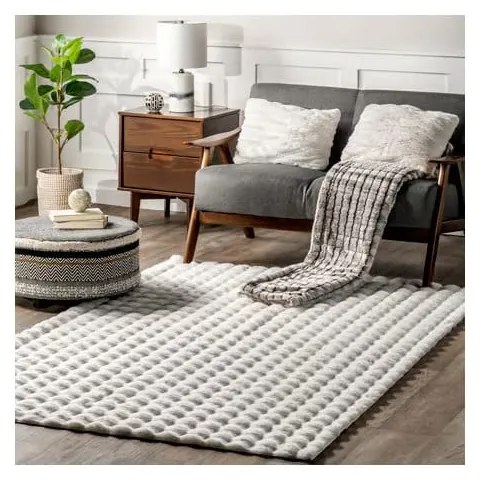 Covor alb lavabil 150x230 cm Bubble White – Mila Home