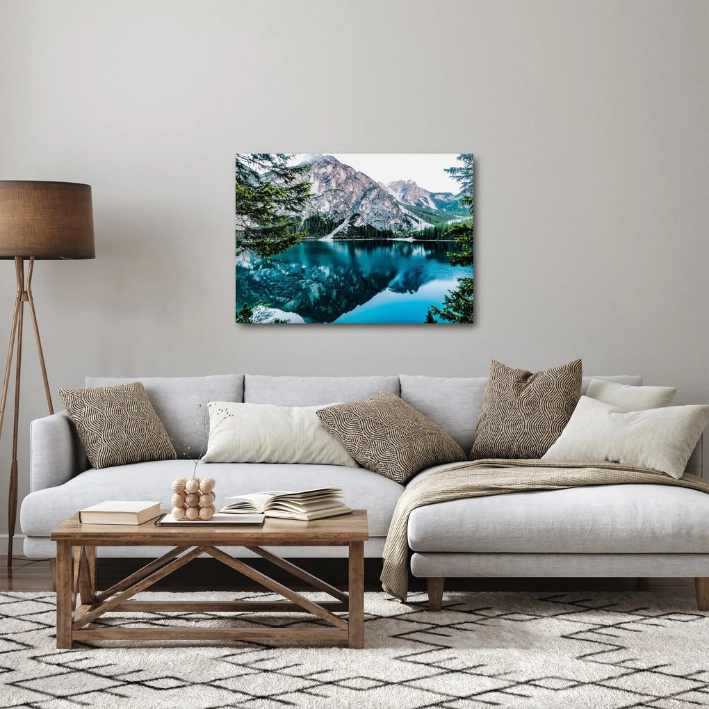 Tablou - Lac în Alpi (70x50 cm)