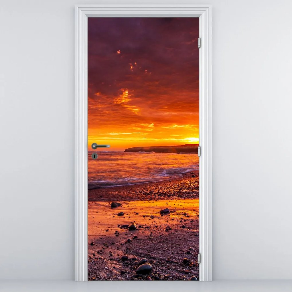 Fototapet pentru ușă - Apus de soare la mare (95x205cm)