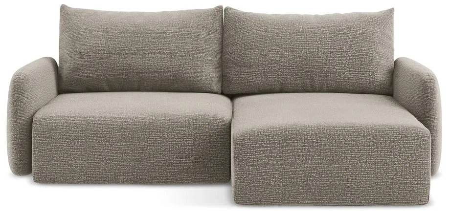 Colțar bej extensibil/cu spațiu de depozitare (cu colț pe partea dreaptă) Kalena – Makamii