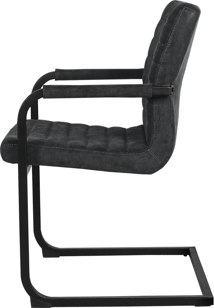 [en.casa]® Set Calina 6 scaune bucatarie, en.casa, 86 x 60 cm, piele sintetica, forma ergonomica, negru