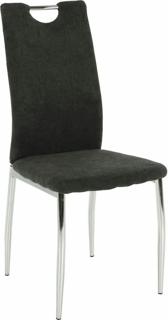 Scaun OLIVA NEW, gri maroniu/crom, textil/metal, 42x52x97 cm