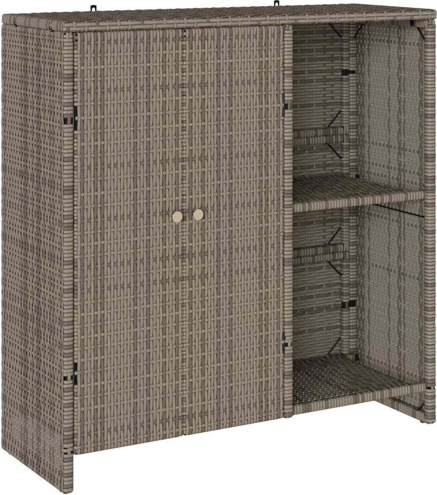 vidaXL Dulap de depozitare cu raft cu ușă Gri 100 x 36 x 102 cm Ratan
