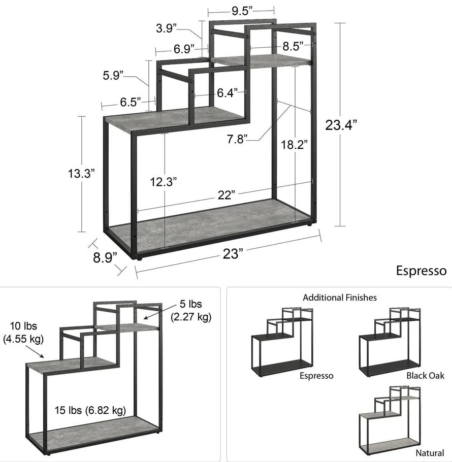 Suport negru pentru ghivece de flori Novogratz Weston