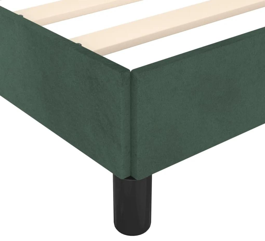 Cadru de pat cu tablie, verde inchis, 120x200 cm, catifea Verde, 120 x 200 cm