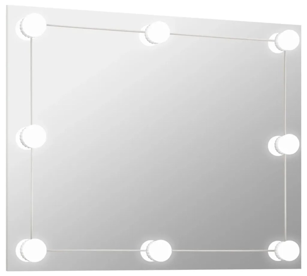 Oglinda de perete lumini LED fara rama sticla dreptunghiulara 1, 80 x 60 cm, cu LED-uri