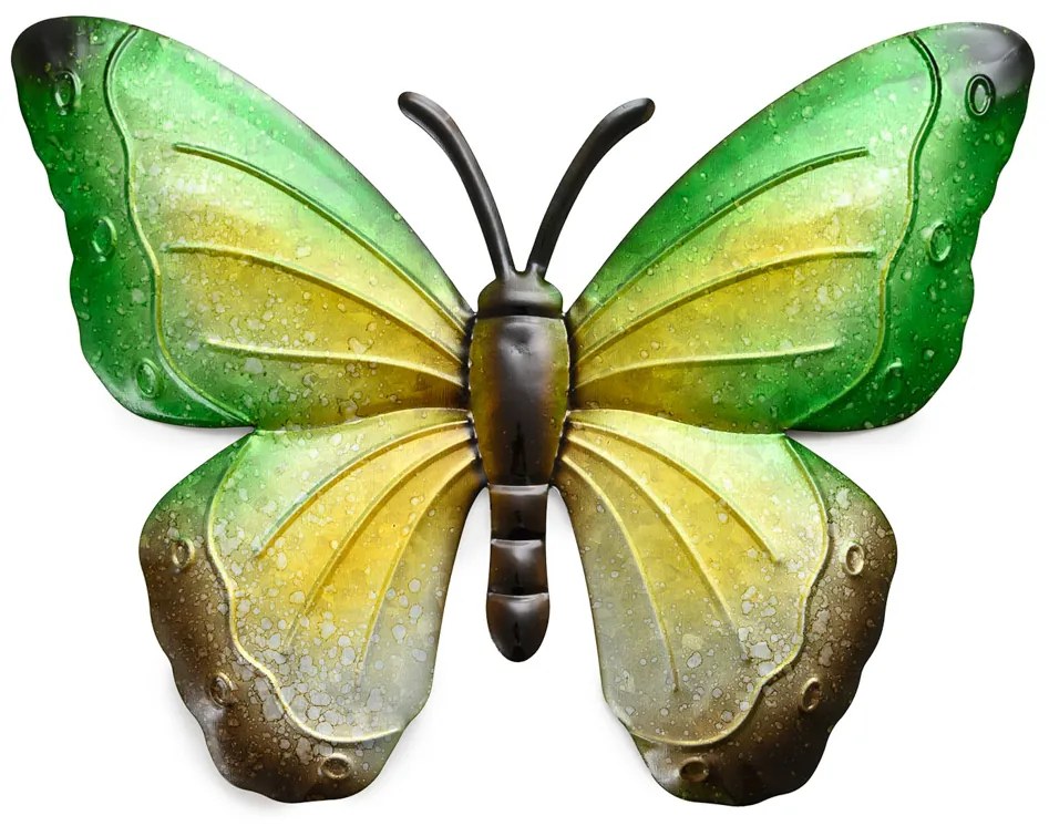 Decoratiune de perete din metal fluture BUTTERFLY 30 cm - diverse culori Culoare: Verde