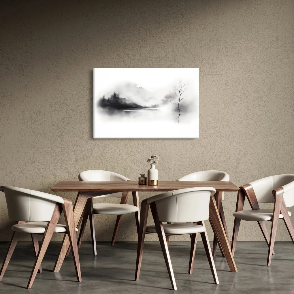 Tablou - pictură cu cerneală de peisaj (90x60 cm)