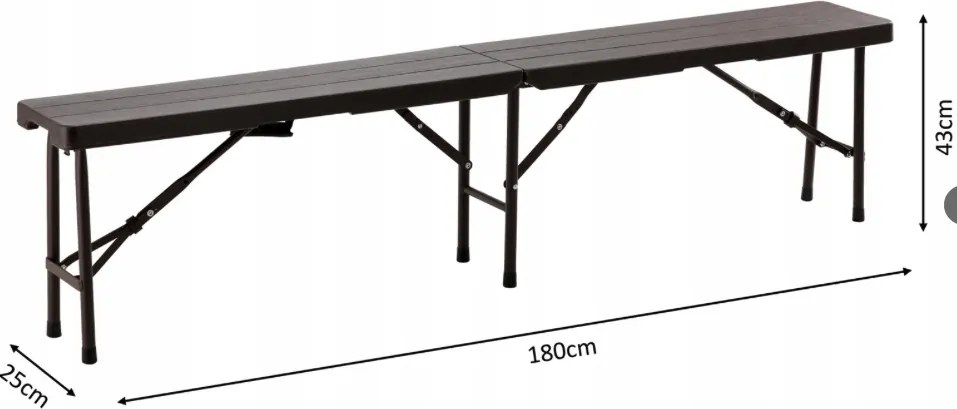 Bancă de catering pliabilă 180 cm - maro