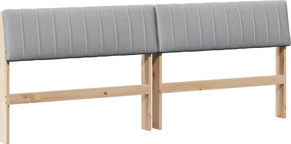 vidaXL Tăblie tapițată Gri deschis 200 cm Lemn de pin masiv
