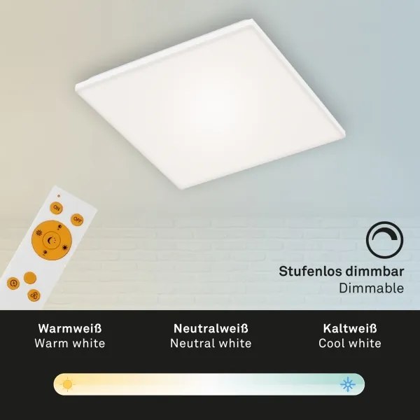 Plafonieră LED dimabilă FRAMELESS LED/24W/230V Briloner 7378-116 + telecomandă