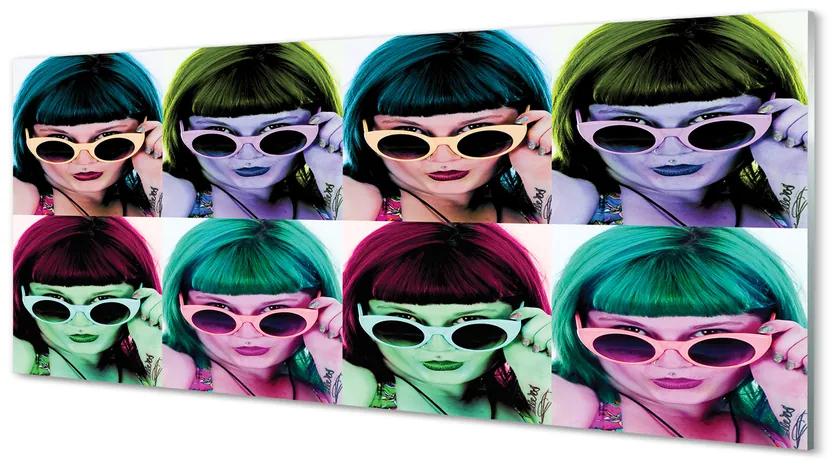Tablouri acrilice ochelari de păr colorate pentru femeie