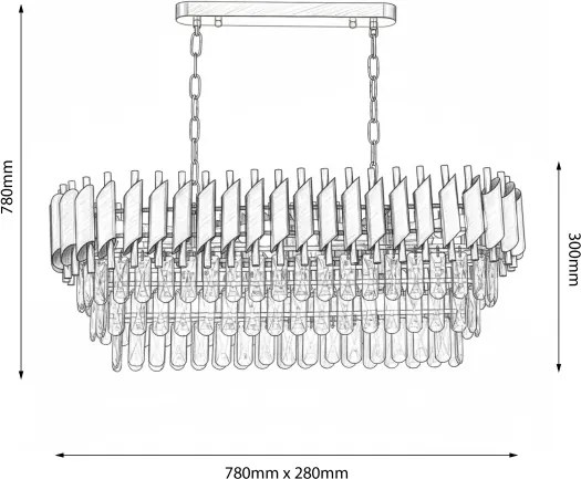 Brilagi - Candelabru pe lanț ECLIPSE, 10x E14/10W/230V, 78x28 cm, auriu