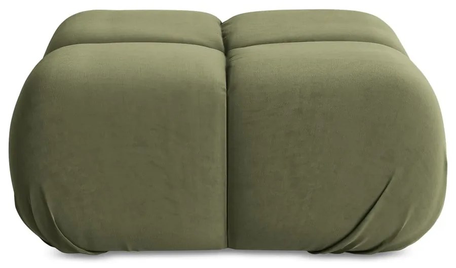 Taburet modular verde deschis cu tapițerie din catifea Lokua – Makamii