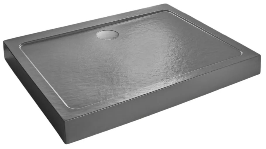 Cadita dus dreptunghiulara Radaway Doros D Compact Stone 100x90 cm acril antracit