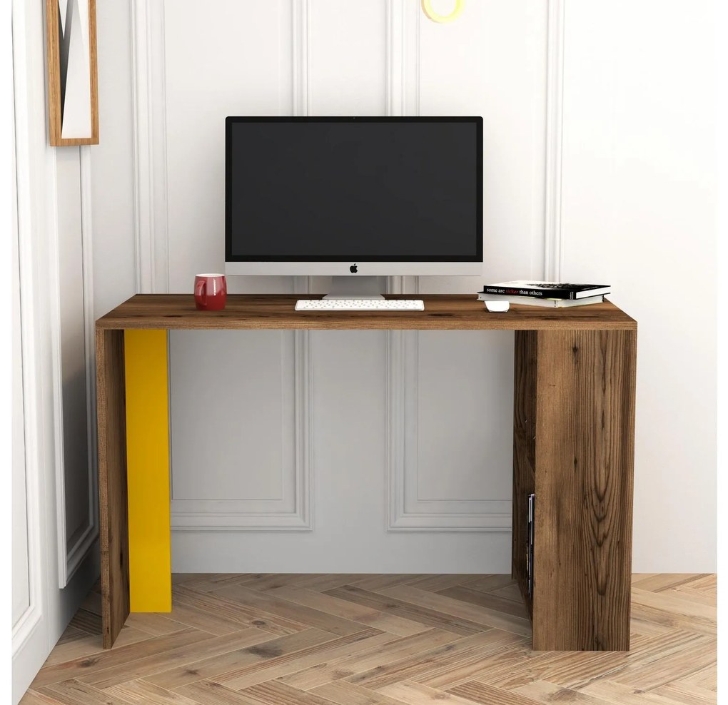 Masă PC Limba (Nuc + Galben). 1088800