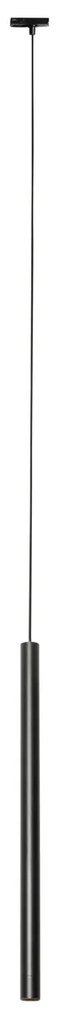 Sistem de iluminat cu șină modern cu 5 lumini suspendate negre monofazate - Iconic Frini
