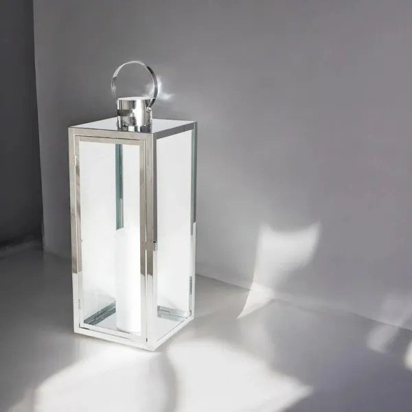 Felinar decorativ, 49 cm, crom lucios