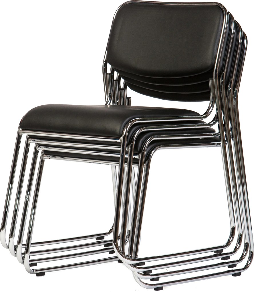 Scaun vizitator Eco, negru, 40x43x76 cm