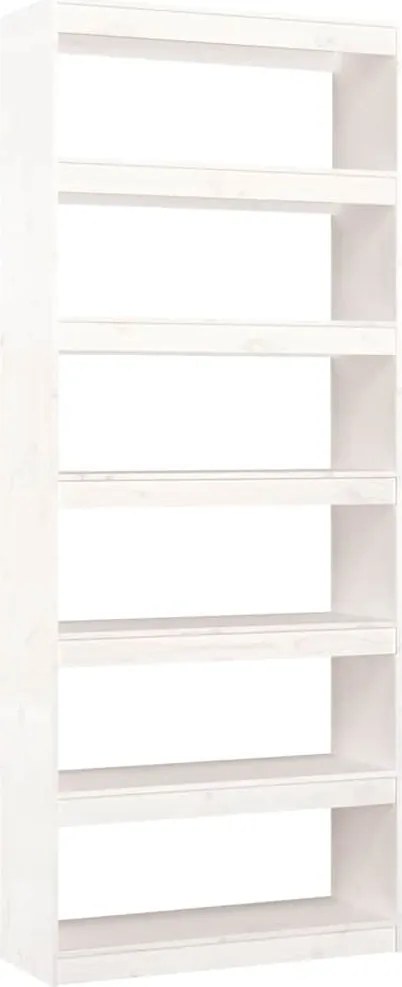 vidaXL Bibliotecă/Separator cameră, alb, 80x30x199,5 cm lemn masiv pin