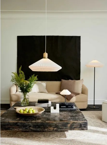 Halo Design 744268- Lustră suspendată PARIS 1xE27/60W/230V Ø 56 cm alb/alamă/stejar