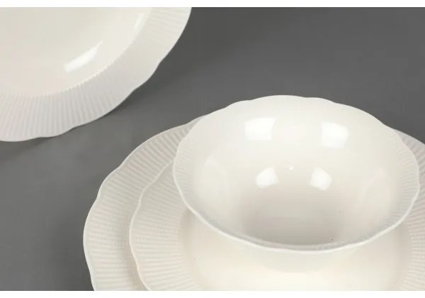 Set veselă 24 piese, porțelan alb