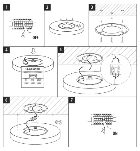 Plafonieră LED 18W/230V 3000/4000/6500K Ø 23 cm, bej