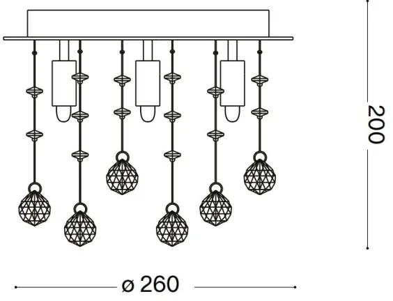 Plafonieră LED de cristal Ideal Lux MOONLIGHT 5xG9/3W/230V d. 26 cm auriu