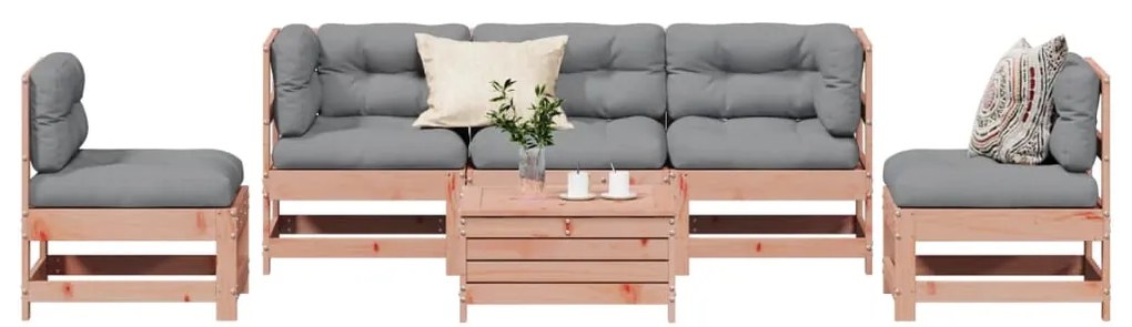 vidaXL Set mobilier de grădină cu perne, 6 piese, lemn masiv Douglas