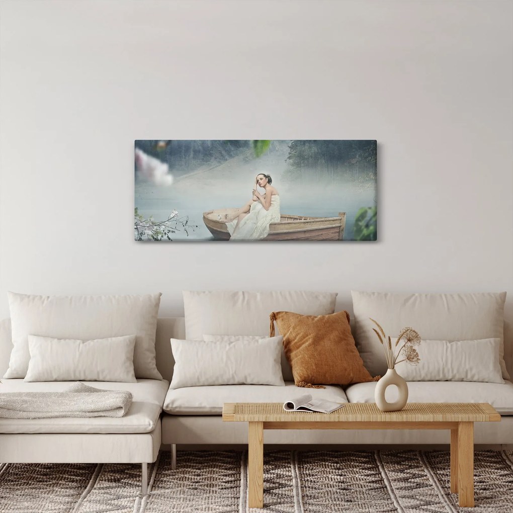 Tablou - Femeia pe barcă (120x50 cm)