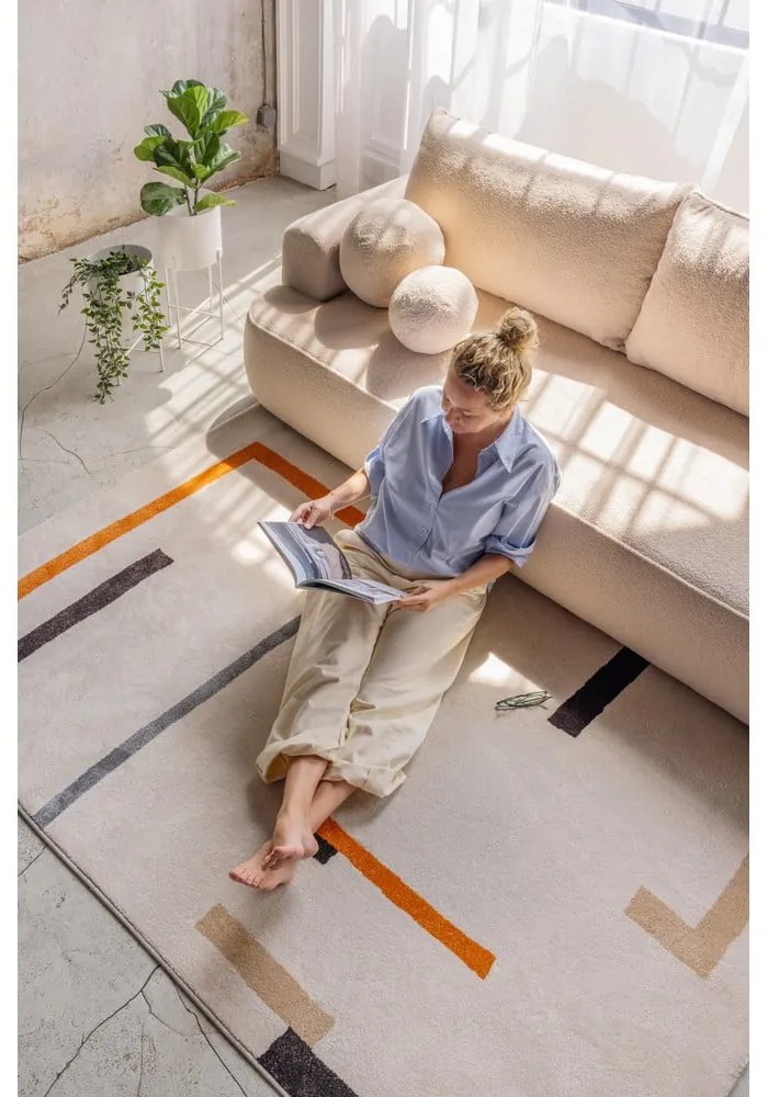 Covor portocaliu/crem 160x230 cm Linea – Universal