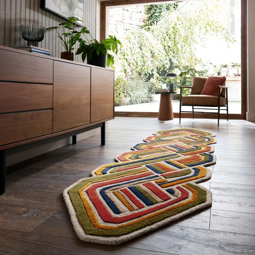 Covor tip traversă țesut manual din lână 80x300 cm Lattice Shaped – Flair Rugs
