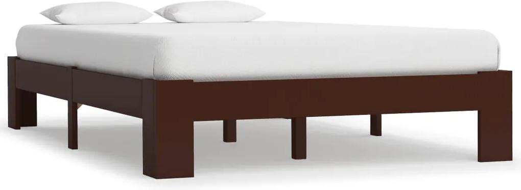 Cadru de pat, maro inchis, 120 x 200 cm, lemn masiv de pin