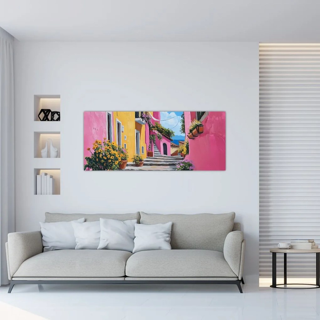 Tablou - Alee roz (120x50 cm)