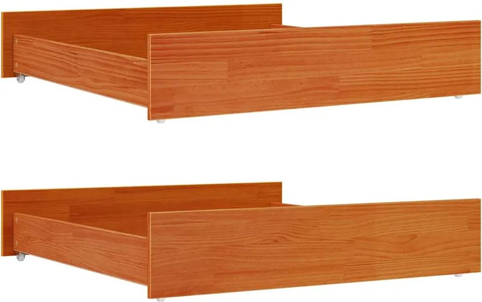 vidaXL Sertare pentru pat de zi, 2 buc., maro ceruit, lemn masiv pin
