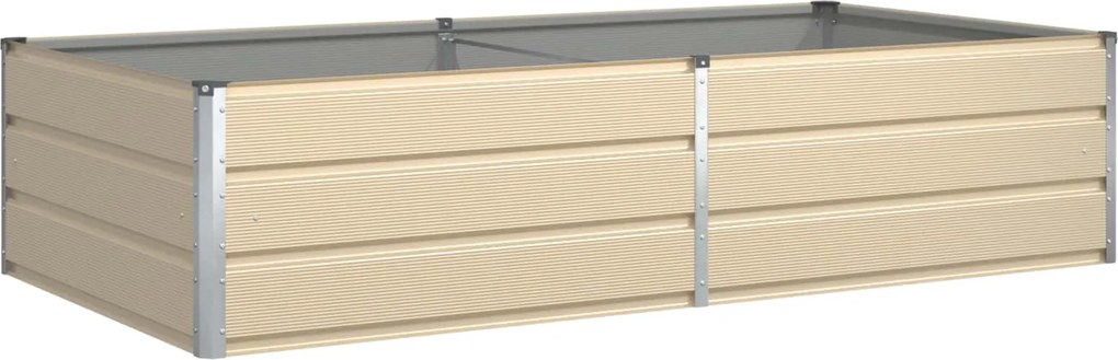 vidaXL Jardinieră Creme 195 x 100 x 45 cm Oțel Galvanizat