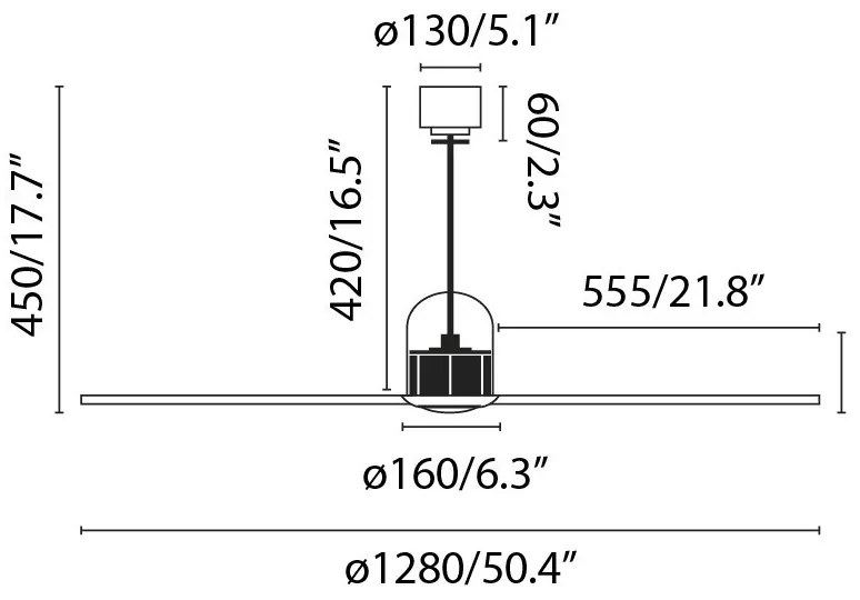 Ventilator cu telecomanda DECO FAN M transparent