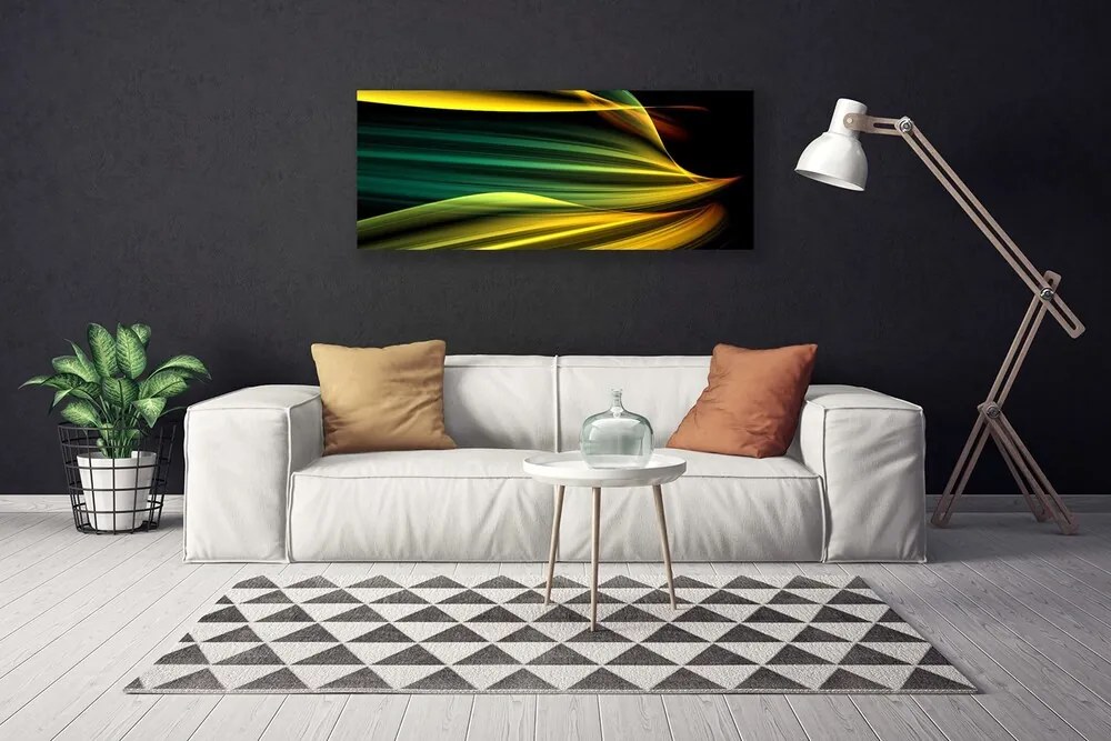 Tablou pe panza canvas Abstract Art Albastru Galben Negru Verde