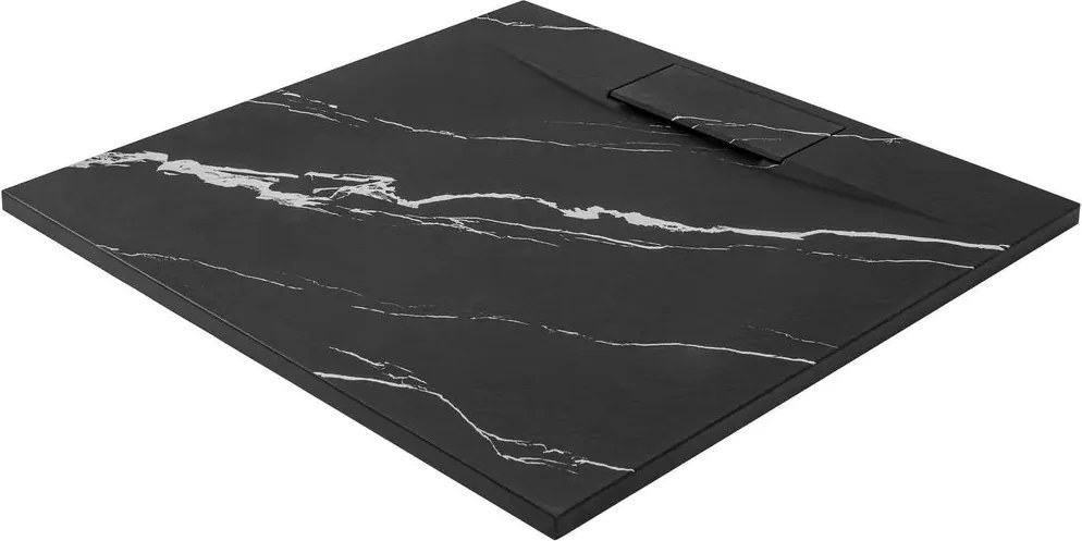 Cadita dus patrata negru imitatie marmura Carrara Rea Bazalt 90x90 cm
