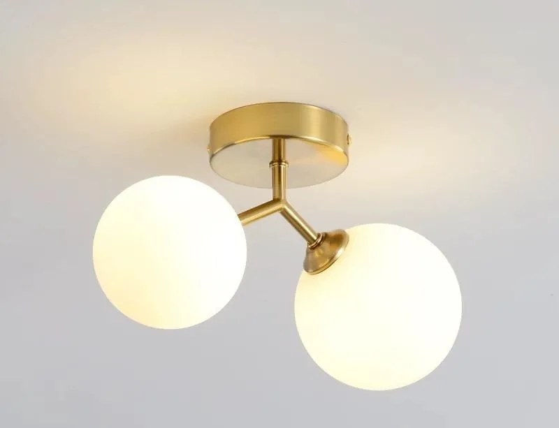 Lustra cu doua globuri, auriu
