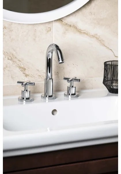 Sapho - Baterie pentru lavoar AXIA, montaj pe 3 găuri, 23,8 cm, crom lucios